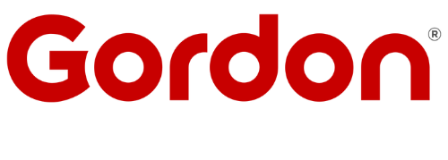 Gordon Red White Text Logo